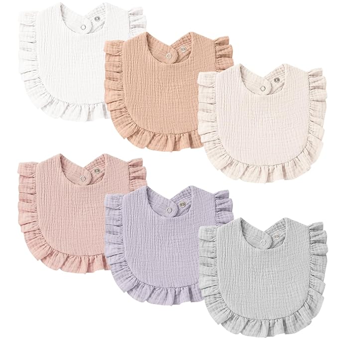 MairMore Baby Muslin Bibs Bandana Drool Bibs for Unisex Boys & Girls, Soft and Absorbent Cotton Teething Drooling Bib Set for Newborn Toddler