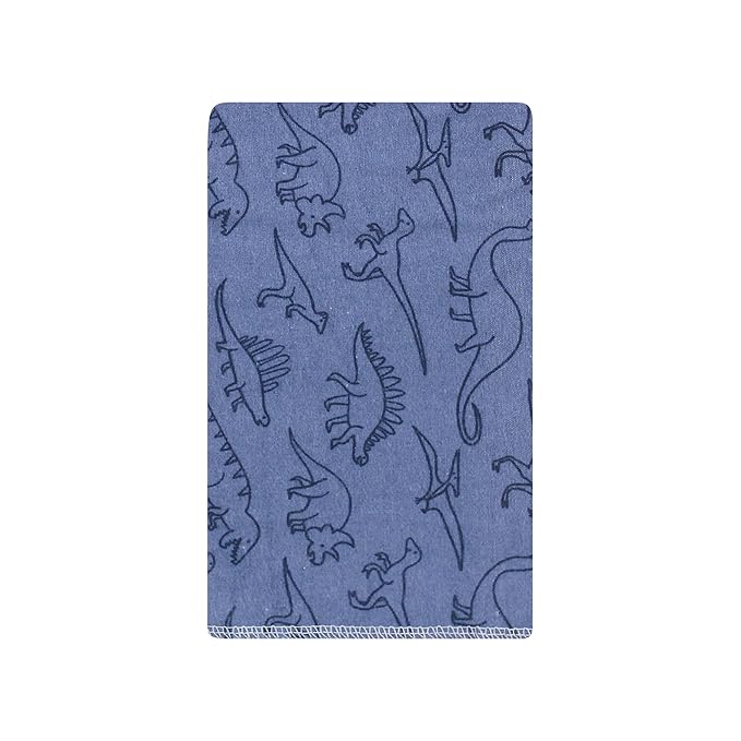 Hudson Baby Unisex Baby Cotton Flannel Burp Cloths, Blue Green Dino, One Size