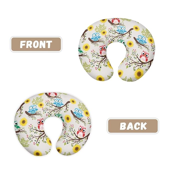 Nursing Pillow Cover for Breastfeeding Pillow Owl Floral Nursing Pillow Slipcovers, Breastfeeding Pillow Cover Boys Girls, Perfect Newborn Choice for Mom or Baby