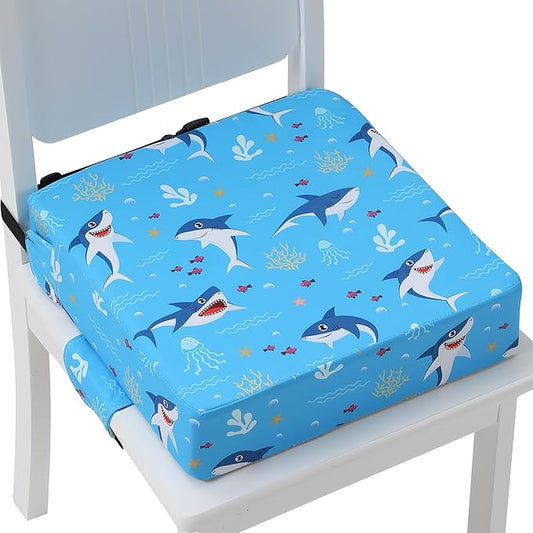Booster Seat for Kitchen Chair, Toddler Booster Seats for Dining Table with Adjustable Straps Portable for Travel Camping Eating, Booster Cushion for Table for Baby Child Infant Kid Boy Girl