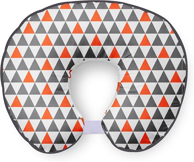 Bacati - Playful Fox Orange/Grey Nursing Pillow Cover Ultra-Soft 100% Cotton Fabric in a Fashionable Two-Sided Design, Fits All Hugster Nursing Pillows and Positioners (Nursing Pillow Cover ONLY)