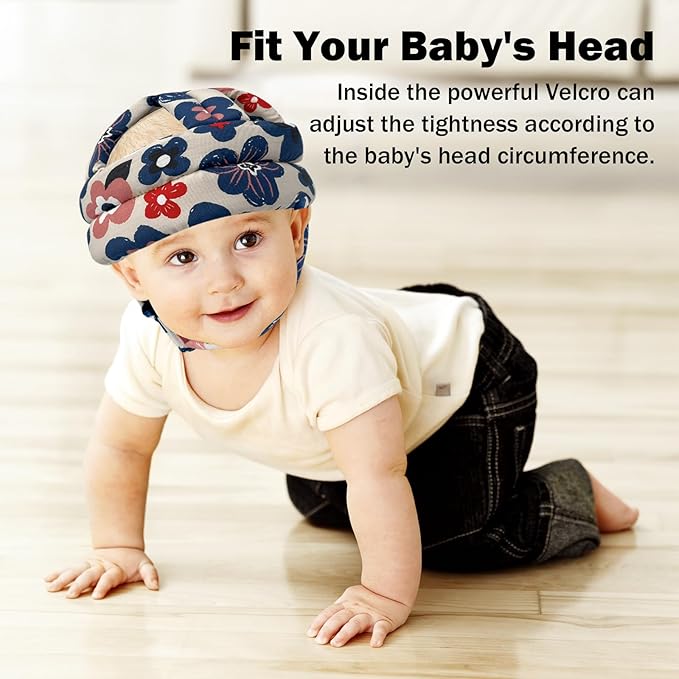 Baby Head Protector for Crawling Walking, Baby Helmet Adjustable No Bumps and Soft Cushion, Infant Safety Cap for Kid Learning to Walk