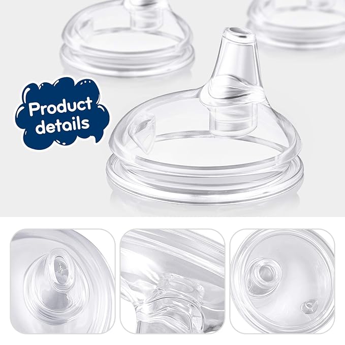 Nuanchu 4 Pieces Sippy Spout Nipples Compatible with Comotomo Baby Bottles, Duckbill Cross Silicone Replacement Fast Flow Nipples Sippy Cup Variable Flow Conversion