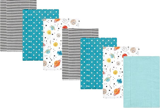 Luvable Friends Hudson Baby Flannel Burp Cloths 7pk, Planets