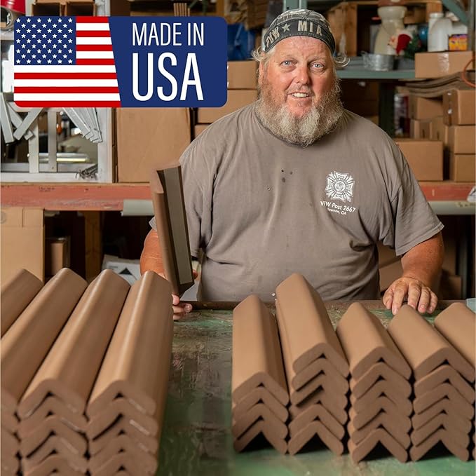 Cardinal Gates MPK Medium Hearth Pad Kit - Fireplace Baby Proofing - Adhesive Backed Fireplace Bumpers for Babies - 10 Feet of Padding with 1 Straight Piece & 2 Corners - Made in The USA - Taupe