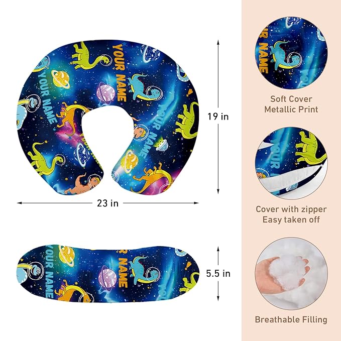 Dyoart Baby Nursing Pillow Cover-Personalized Gifts,Soft Snug Fits On Infant Boys Girls,Custom,Breathable,Feeding Position Support,Dinosaur(one Size)