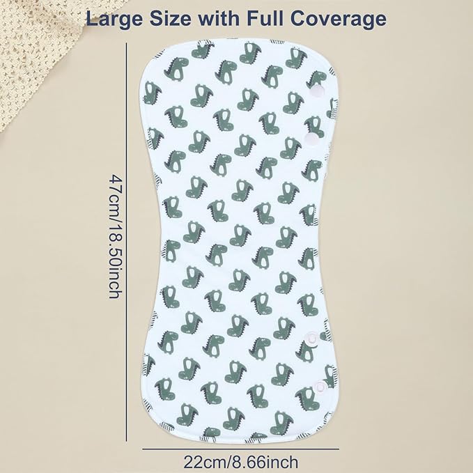 2-in-1 Burp Cloths and Baby B.ibs - 6 Pack Large Super Absorbent Soft Cotton Burping Cloths for Spit Up, 3 Layers Thick Baby Burp Rags for Girls & Boys