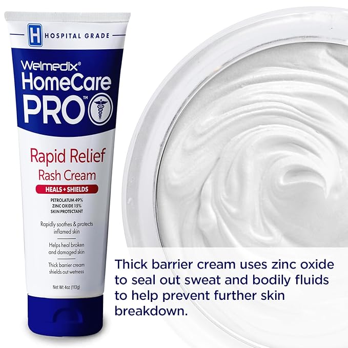 Welmedix Adult Diaper Rash Cream - Zinc Oxide Cream & Moisturizing Skin Barrier Cream, Maximum Strength Diaper Rash Cream for Adults, Skin Protection Ointment - 4oz, Pack of 3