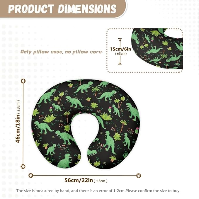 Nursing Pillow Cover with Hidden Zipper Dinosaur Super Soft for Moms/Baby Nursing Pillow Cover Stretchy Removable Cover for Breastfeeding Pillows