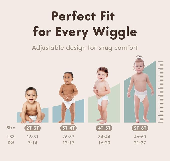 Maneki Baby Hypoallergenic Potty Training Pants 2T–3T, 44 Count (16–31 lbs), Pull-On Diaper Pants & Training Underwear, Soft, Unscented & High Absorbency for Overnight & Daily Use (Pack May Vary)
