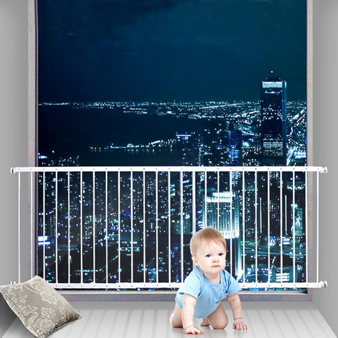 Fairy Baby Window Guards for Children, Adjustable Wide Child Safety Window Guard Prevents Accidental Falls, Home Security Childproof Interior Bar Guard for Windows Wide 61.41" - 86.61"(3 Panels)