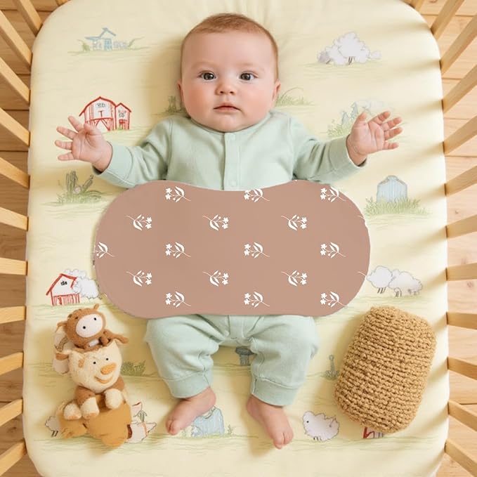 4pcs Woodland Baby Burp Cloths for Boys Girls Parent,100% Cotton Forest Animal Themed Muslin Burping Cloths,Burp Rags,Absorbent Spit-Up Cloths for Infant Newborns