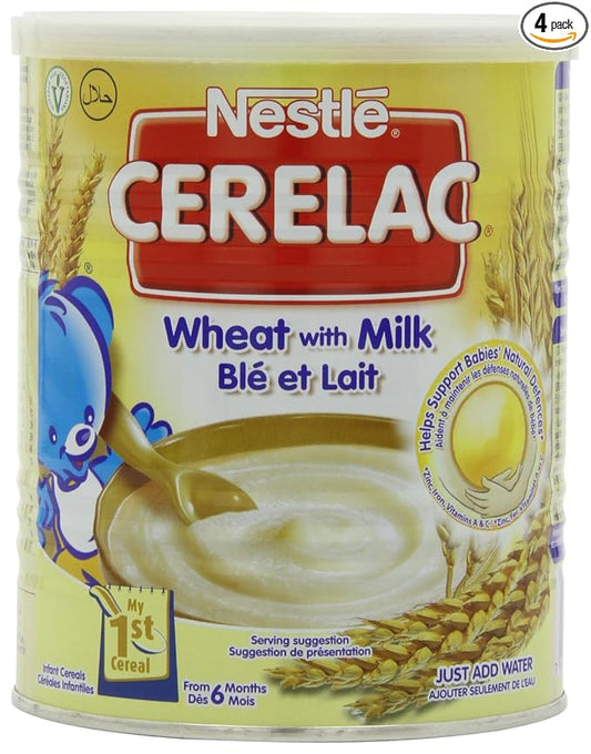 Nestle Cerelac, Wheat With Milk, 14.11-Ounce Cans (Pack of 4)