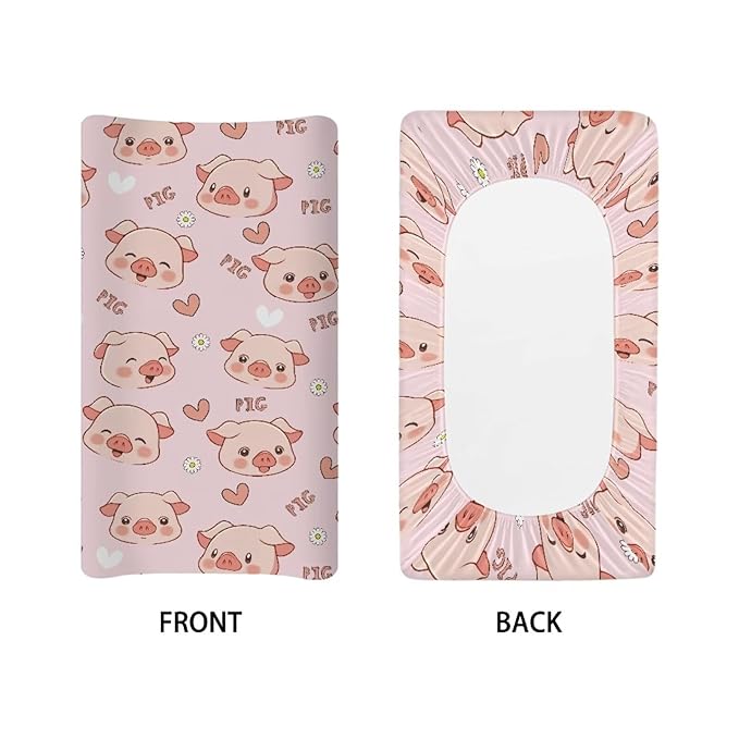 Cute Pig Changing Pad Cover Infant Pink Changing Table Covers Diaper Table Change Mat Sheet Cover