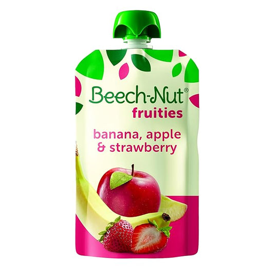 Beech-Nut Fruities Stage 2 Baby Food, Banana Apple & Strawberry, 3.5 oz Pouch
