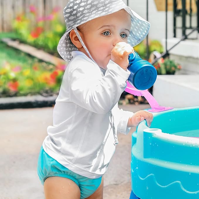 Snap Reusable Absorbent Swimsuit Diaper-Aqua-4T