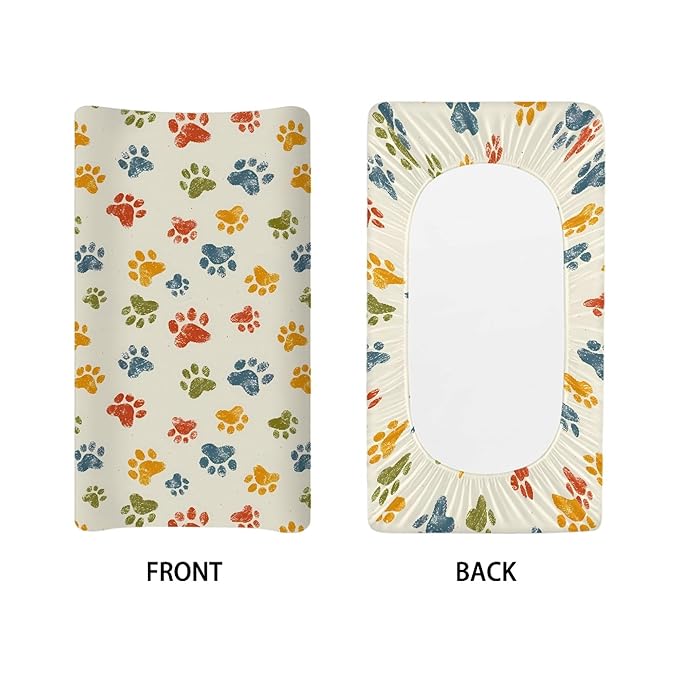 Colorful Paws Changing Pad Covers Changing Table Cover for Baby Boys and Girls Soft Breathable Changing Pad Sheets Cover Comfortable and Soft