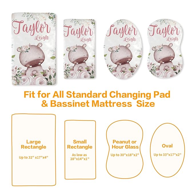 Custom Changing Pad Cover Set - Jersey Knit Comfy CozyUltra Soft Unisex Diaper Changing Table Covers with Personalized Name for Baby Boys Girls - Waterproof Ultra Soft 4 Pcs Set Style20