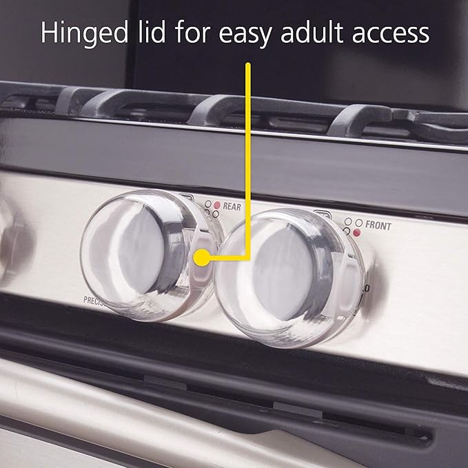 Child Proof Clear View Stove Knob Covers (Set of 5) - 2 Pack