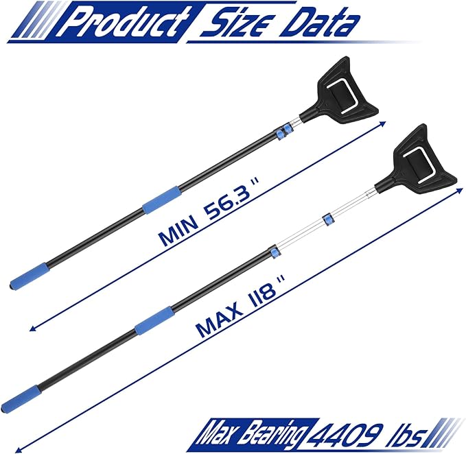 ANLULOAD 9.8ft V Shaped Board Corner Protector, Adjustable Telescopic Handle (4.7ft → 9.8ft)，Edge Protector Pole for Flatbed, 1 Pack