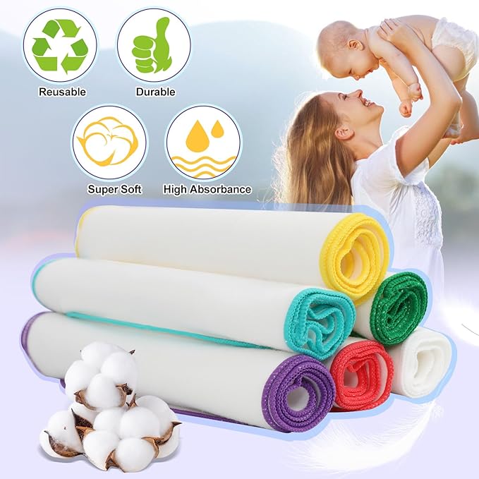 54 Packs Flannel Cloth Baby Wipes Reusable Baby Wipes with Green Upgraded Wipes Dispenser, Reusable & Durable Cloth Wipes, Body Face Hand Washcloth Essential for Baby Wipes