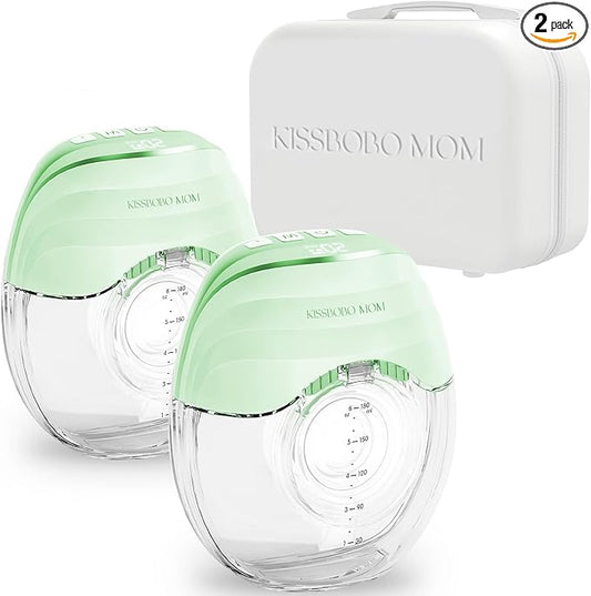 Electric Breast Pump Wearable Models GLE10, Hands Free Breast Pump, Invisible & Lightweight Design, 3 Modes & 8 Levels, Portable Electric with 19/21/24mm Options, Includes Travel Suitcase(Blue 2PCS)