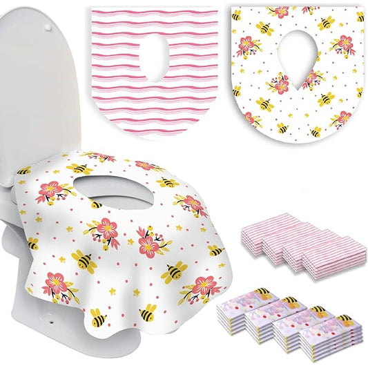 40 Extra Large Toilet Seat Covers Disposable for Kids-Toddler Toilet Seat Cover Liners for Potty Training-Individually Wrapped-Portable Waterproof AntiSlip-Toilet Covers Disposable for travel