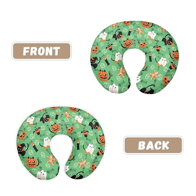 Pumpkin and Cartoon Ghost Nursing Pillow Cover for Baby Boy Girl Breastfeeding Nursing Pillow Slipcovers Super Soft Easy to Use and Dustptoof Halloween Decor