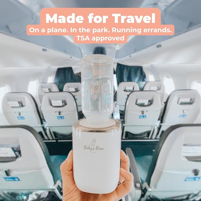 Baby's Brew Portable Bottle Warmer – Cordless Baby Bottle Warmer for Breastmilk & Formula, Rechargeable Travel Milk Warmer, Leak-Proof, Compact, Pink, Adapter Not Included