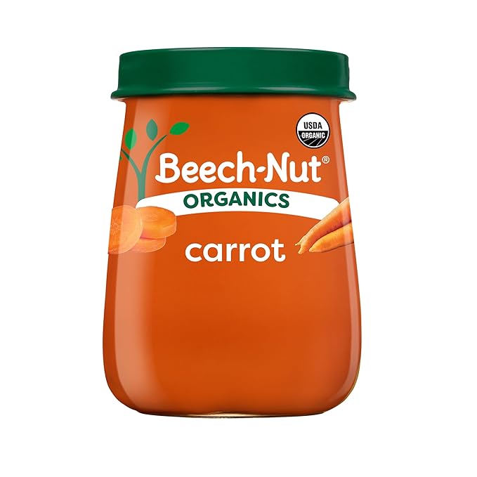 Beech-Nut Organics Stage 1 Organic Baby Food, Carrots, 4 oz Jar (10 Pack)