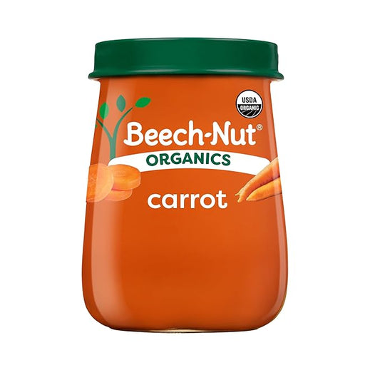 Beech-Nut Organics Stage 1 Organic Baby Food, Carrots, 4 oz Jar (10 Pack)
