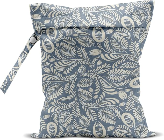 Plant Wet Bags 12x10 Inch, Leaves Waterproof Reusable Wet Dry Bags, Washable Travel Laundry Bag for Swimsuit Pool Beach Diapers Dirty Yoga Gym Clothes, Plant Gifts for Women Friend Travelers