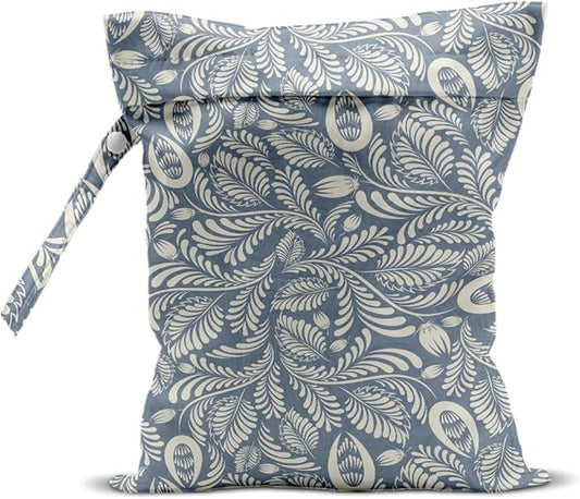 Plant Wet Bags 12x10 Inch, Leaves Waterproof Reusable Wet Dry Bags, Washable Travel Laundry Bag for Swimsuit Pool Beach Diapers Dirty Yoga Gym Clothes, Plant Gifts for Women Friend Travelers