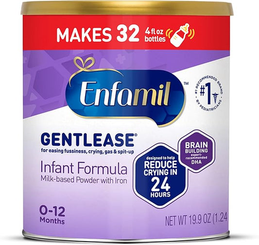 Enfamil Gentlease Easy to Digest Baby Formula, Brain Supporting DHA, for easing Fussiness, Gas, Crying and Spit-up, 19.9 Oz Can
