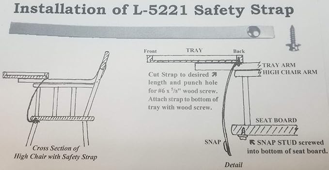 High Chair Safety Strap in Natural Leather