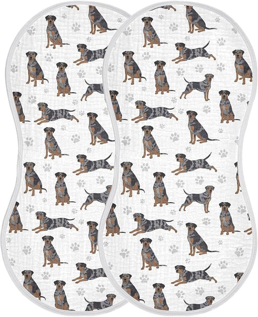 2 Pack Muslin Burp Cloths Great Dane Dogs White Cotton Baby Burp Cloths Extra Absorbent and Soft Thick Burping Cloth for Newborn Babies Boys Girls 22x11 Inch
