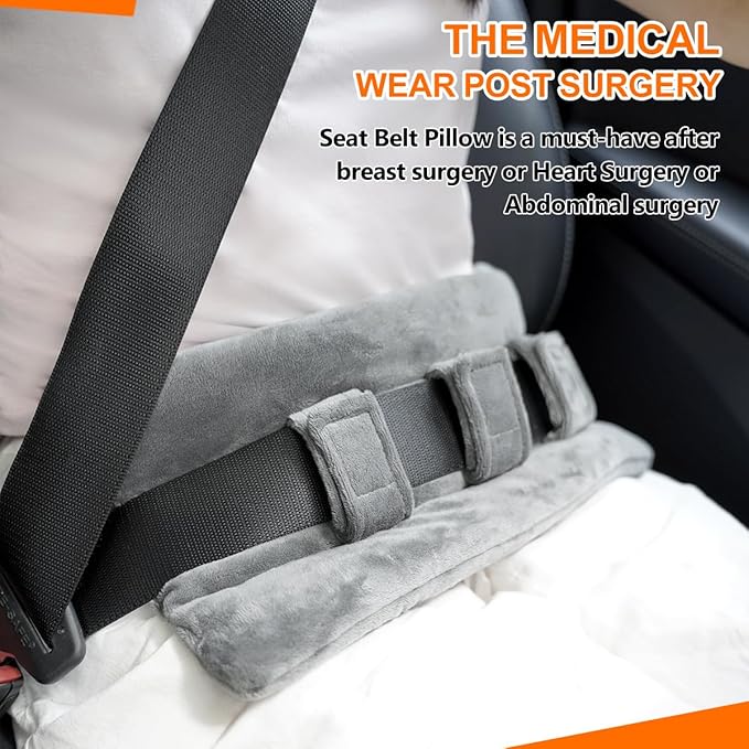 Seat Belt Pillow Post Surgery- Seatbelt Pillows for Post-Surgery, Chemo Port Pillow for Seat Belt, Port Pillows for Chemo Patients Seatbelt, Seatbelt Cushion for Heart Surgery Recovery