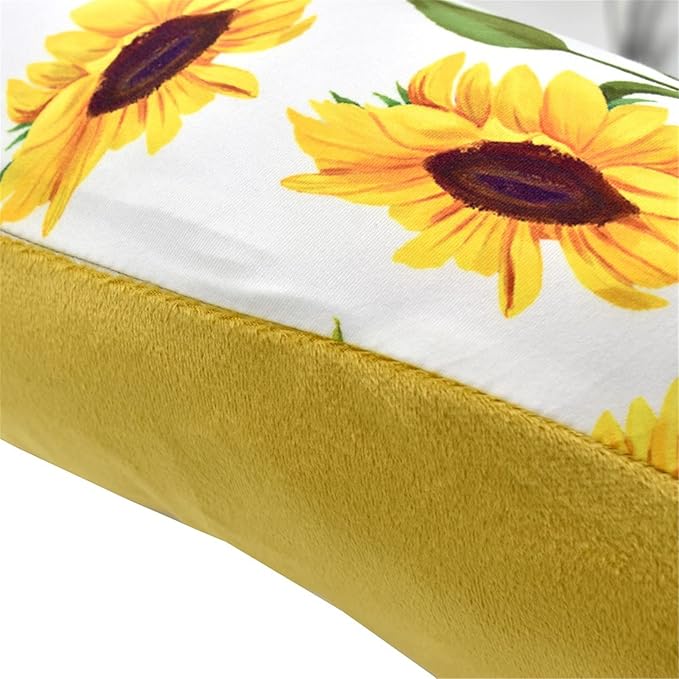 Nursing Pillow Cover Stretchy Pillow Slipcovers for Breastfeeding Moms Two-Sided Design (Sunflower)