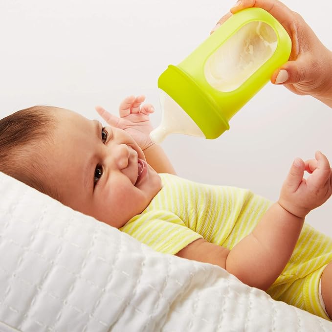 Boon Nursh Silicone Baby Bottle Nipples - Bottle Nipples for Boon Nursh Baby Bottles - Baby Bottle-Feeding Supplies - Medium Flow Baby Bottle Nipples - 3 Count