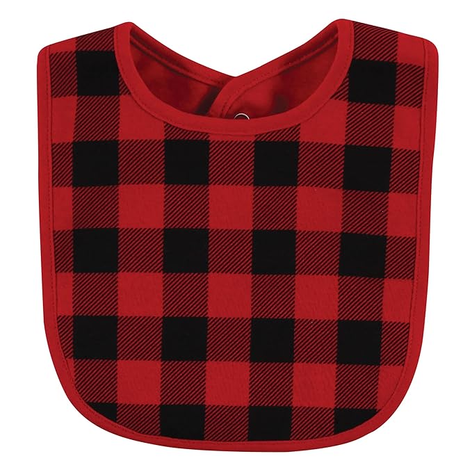 Hudson Baby Unisex Baby Cotton Bib and Sock Set, Baby Bear Plaid, One Size