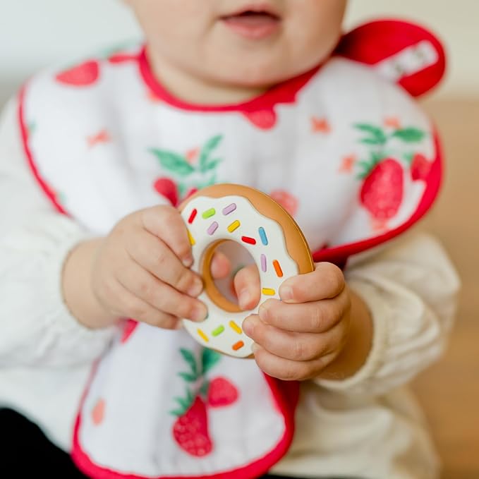 Little Unicorn Muslin Baby Bibs | Adjustable as Baby Grows | Soft Absorbent Muslin Fabric | For Eating, Drooling, Teething (Berry Lemonade)