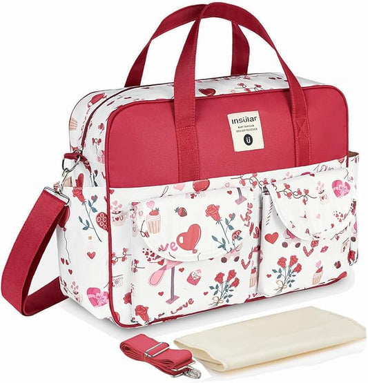 Kamay's Mummy Shoulder Bag Diaper Bag Chic Nappy Changing Bag Tote/Messenger Style Large with Changing Mat, Adjustable Straps