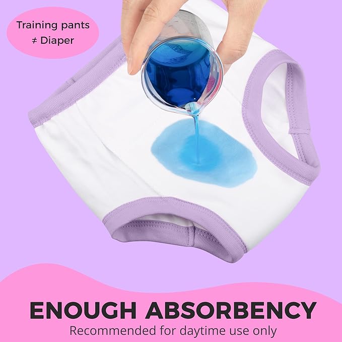 BIG ELEPHANT Potty Training Underwear, 100% Cotton Absorbent Unisex Toddler Pee Pants for Boys Girls