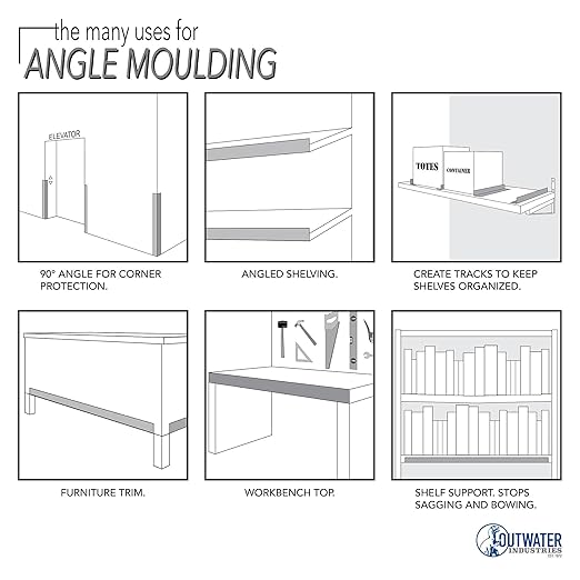 Outwater Plastics 1933-Bk Black 1/2 Inch X 1/2 Inch X 3/64 (.047) Inch Thick Styrene Plastic Even Leg Angle Moulding 72 Inch Lengths (Pack of 18 Pieces, 108 feet Total)