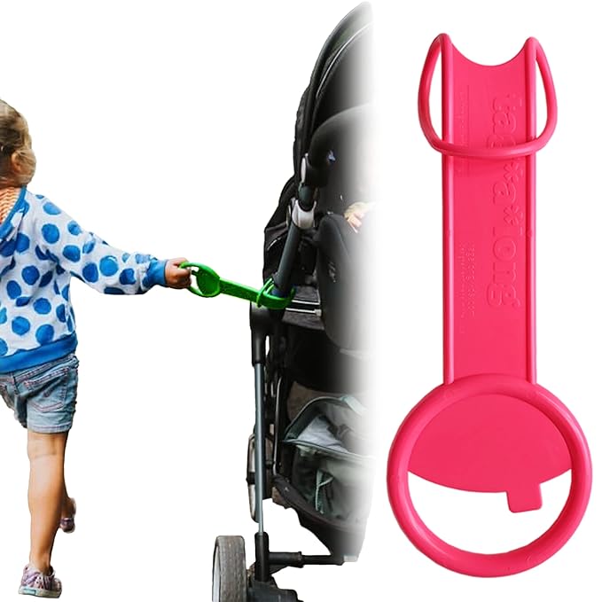 Tagalong Stroller Accessory for Child Safety | Toddler Must Have to Keep Kids Close | Toddler Travel Accessory - Links to Strollers, Backpacks, Shopping Carts - Disney Trip Essential - Pink Tag