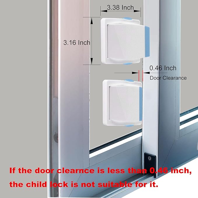 4 Pack Sliding Door Lock Child Safety (Blue)