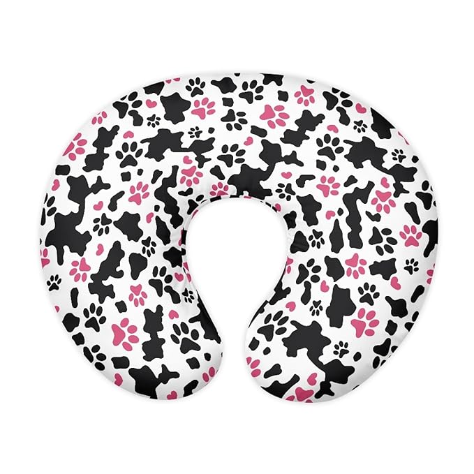 GOSTONG Nursing Pillowcase Nursing Pillow Cover Pink Black Cow Design Nursing Pillow Slipcover Protective ase Baby Feeding Stain Resistant and Scratch Resistant
