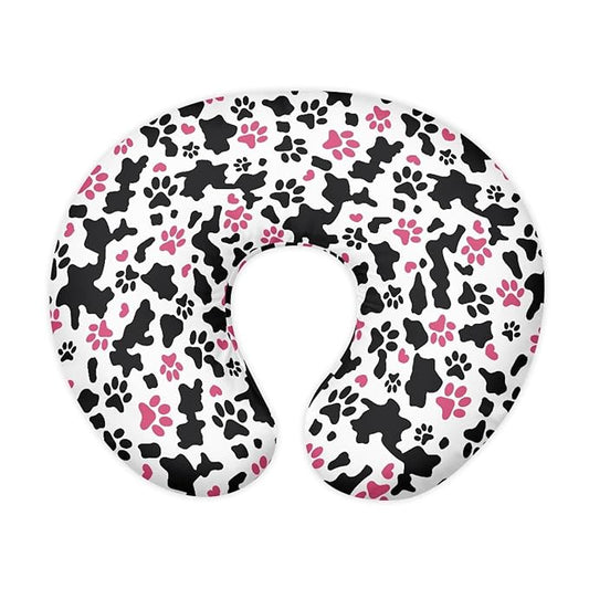 GOSTONG Nursing Pillowcase Nursing Pillow Cover Pink Black Cow Design Nursing Pillow Slipcover Protective ase Baby Feeding Stain Resistant and Scratch Resistant