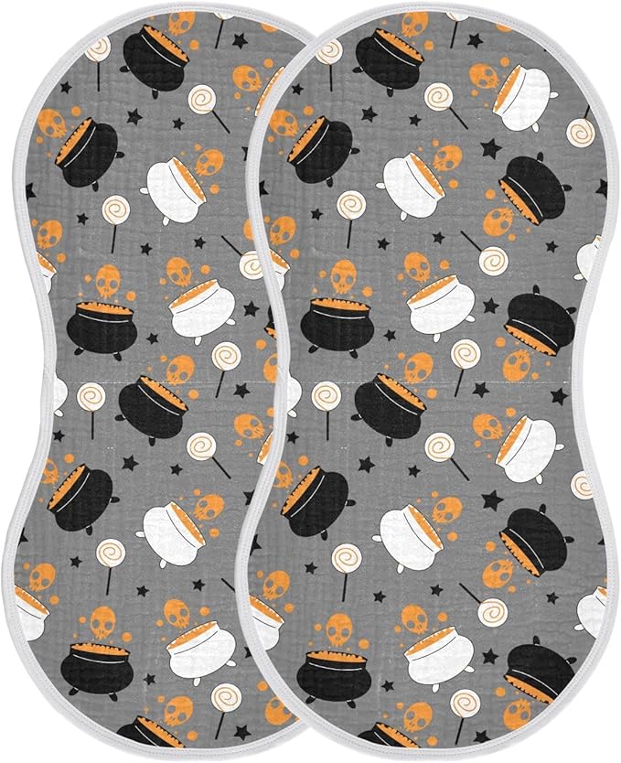 vvfelixl Halloween Witch Cauldron Burp Cloths for Baby Boy Girls Baby Washcloths Burp Rags 1 Pack