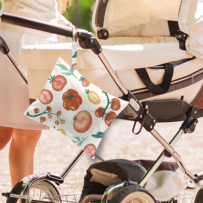 Wet Dry Wet Bag for Swimsuit Towel Baby Travel Cloth Diapers Beach Gym Toiletries Makeup Storage Bag Summer Vacation Essential Holiday Summer Tomato